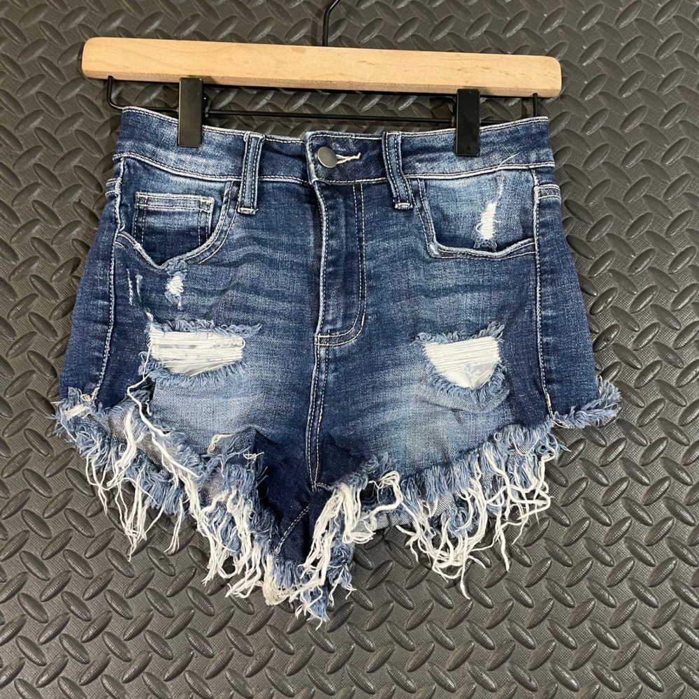 Windsor Dark Blue Denim Distressed Jean Mini Shorts Women's Size‎ 0 Casual Wear